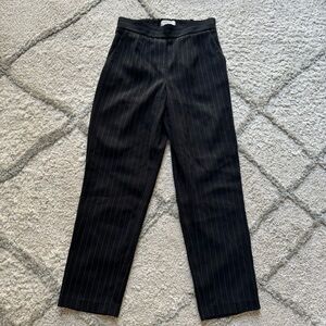 Babaton trousers pants pull on  Black white pinstripe Elastic Waist Pants 00